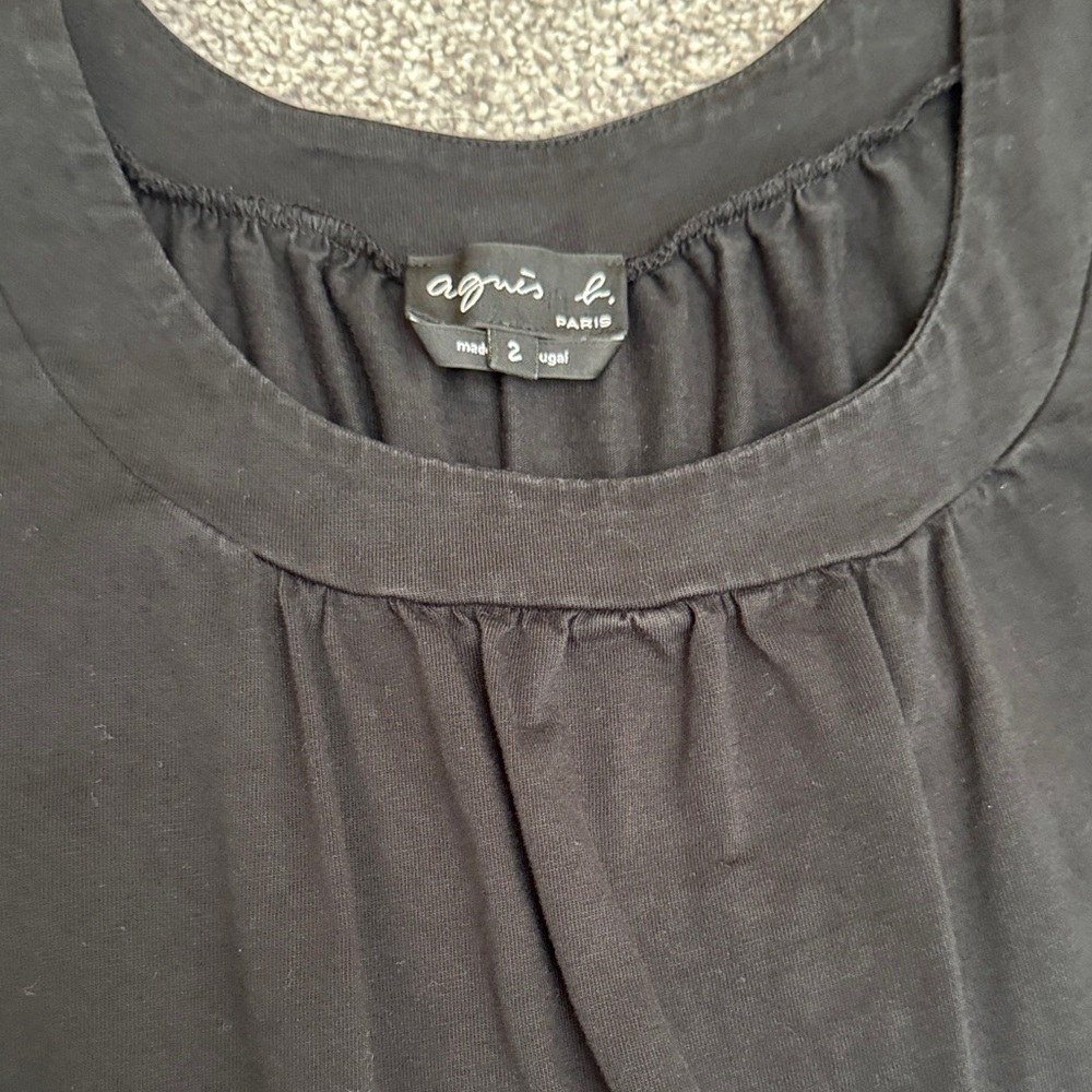 Agnes B Elegant Black Mini Dress with lace detail - quiet luxury, minimalist - Picture 4 of 10